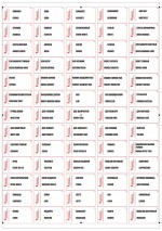 Наклейки с названиями декоров (38*21,3 мм) и тиснений (46,5*17мм) для образцов ЛДСП Lamarty