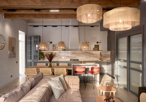 Lamarty laminated chipboard in the project “Dachny Otvet” on NTV. Kitchen-living room with two islands